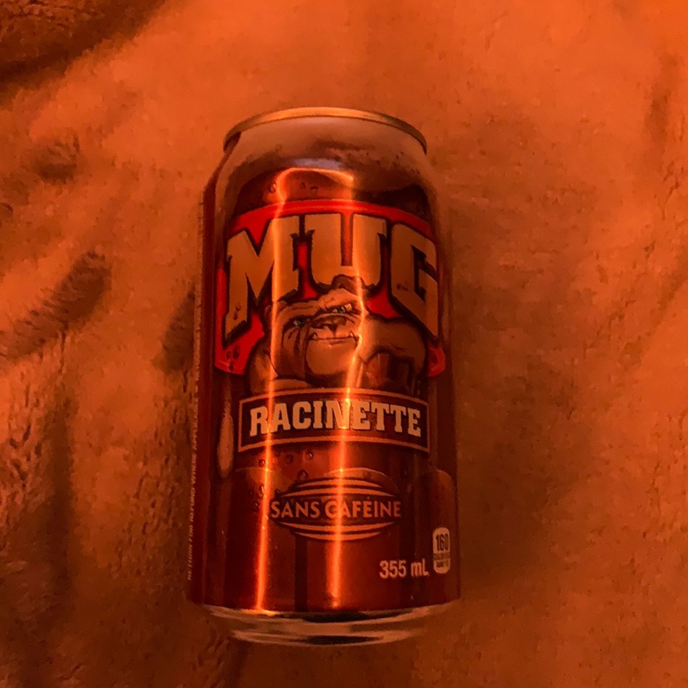 Empty can of mug root beer